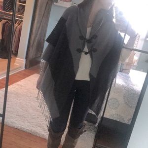 Beautiful Fringed Shawl Wrap with Toggles